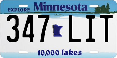 MN license plate 347LIT
