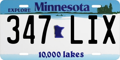 MN license plate 347LIX