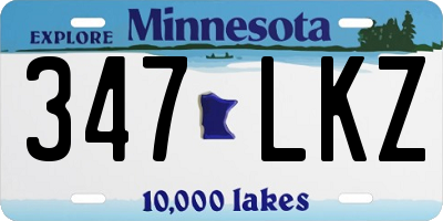 MN license plate 347LKZ