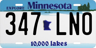 MN license plate 347LNO