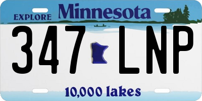 MN license plate 347LNP