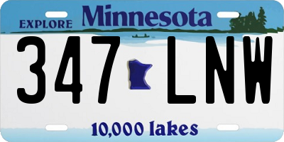 MN license plate 347LNW
