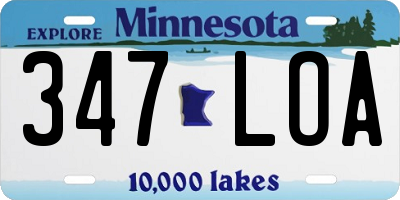 MN license plate 347LOA
