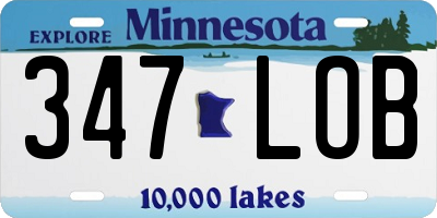 MN license plate 347LOB