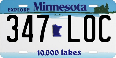 MN license plate 347LOC