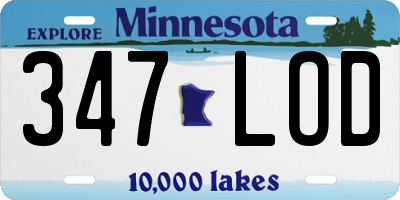 MN license plate 347LOD
