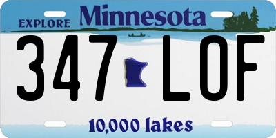 MN license plate 347LOF