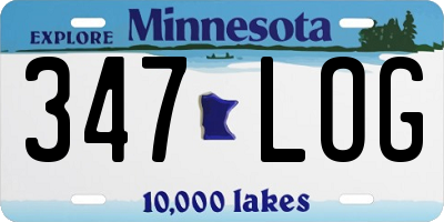 MN license plate 347LOG
