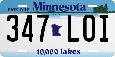 MN license plate 347LOI