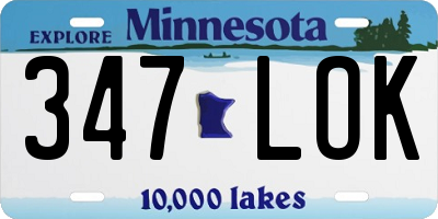 MN license plate 347LOK