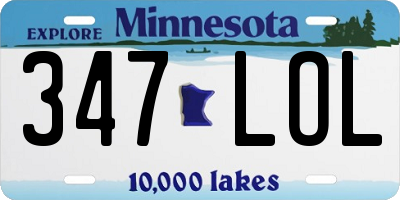 MN license plate 347LOL