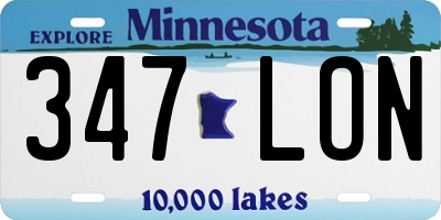 MN license plate 347LON