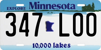 MN license plate 347LOO