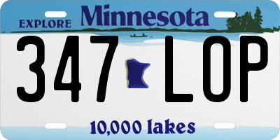 MN license plate 347LOP