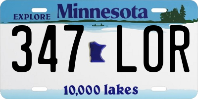 MN license plate 347LOR