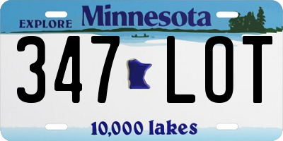 MN license plate 347LOT