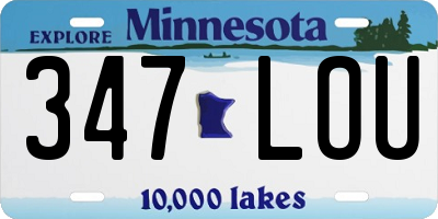 MN license plate 347LOU