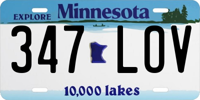 MN license plate 347LOV