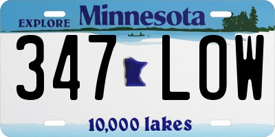 MN license plate 347LOW