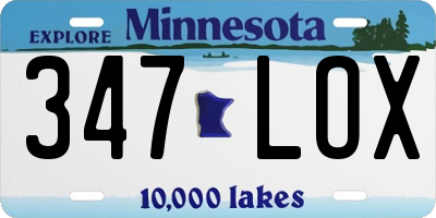 MN license plate 347LOX