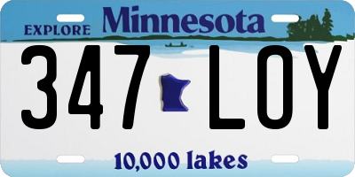 MN license plate 347LOY