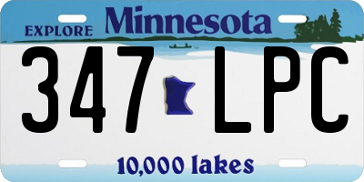 MN license plate 347LPC