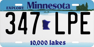 MN license plate 347LPE
