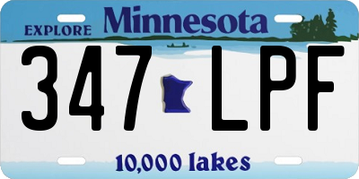 MN license plate 347LPF