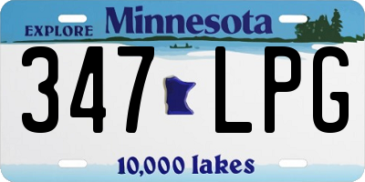 MN license plate 347LPG