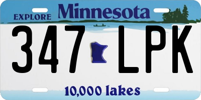 MN license plate 347LPK