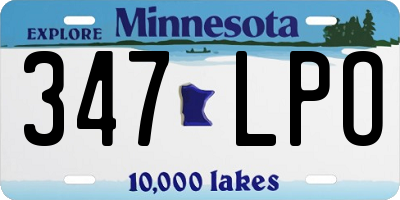 MN license plate 347LPO