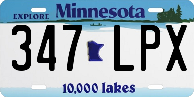 MN license plate 347LPX