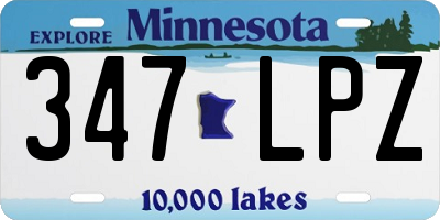 MN license plate 347LPZ