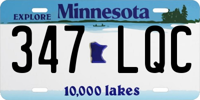 MN license plate 347LQC