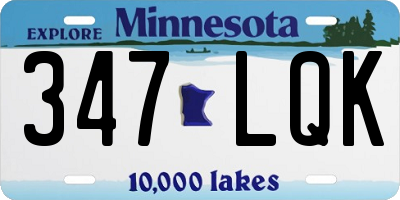 MN license plate 347LQK