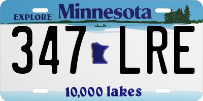 MN license plate 347LRE