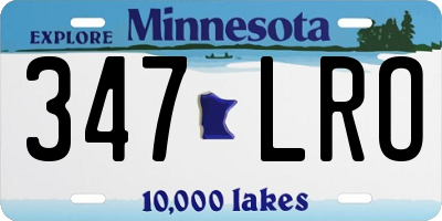 MN license plate 347LRO