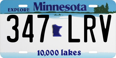 MN license plate 347LRV