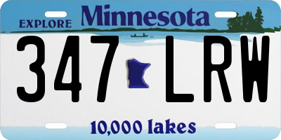MN license plate 347LRW