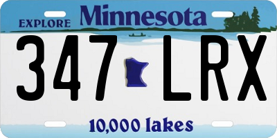 MN license plate 347LRX