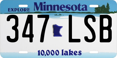 MN license plate 347LSB