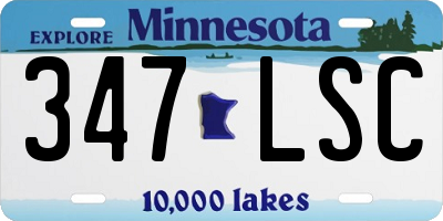 MN license plate 347LSC