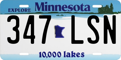 MN license plate 347LSN