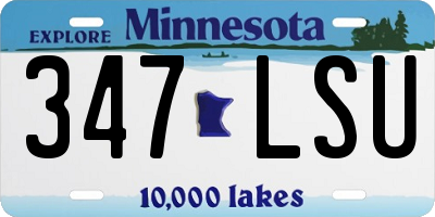 MN license plate 347LSU
