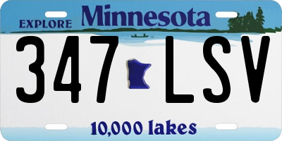 MN license plate 347LSV