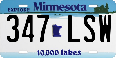 MN license plate 347LSW