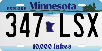 MN license plate 347LSX