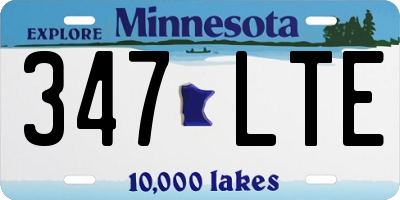 MN license plate 347LTE