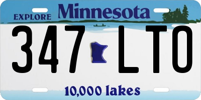 MN license plate 347LTO
