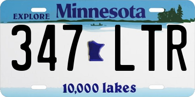 MN license plate 347LTR